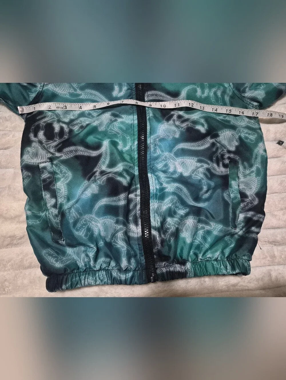 Rain Jacket / Windbreaker Kids Dinosaur Hooded Jacket Size 7/8